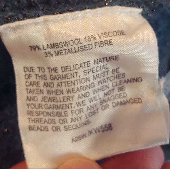 Whistles Wool Blend Cardigan Sweater w Lace Trim & Ribbon Tie Front Sz 4 - Picture 11 of 14